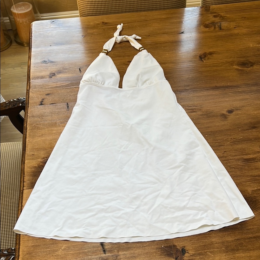 VIX ClassicWhite Halter Dress/Swim Cover-Up. S - Picture 2 of 9